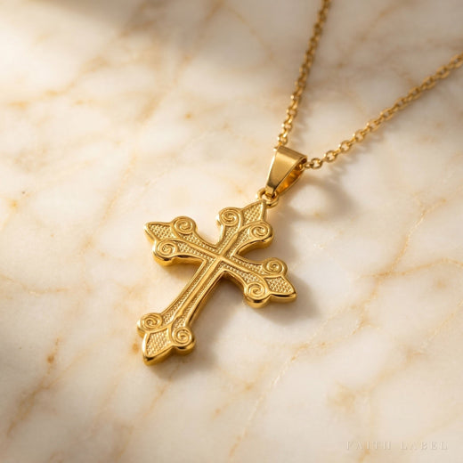 Vintage Fleur Cross Pendant