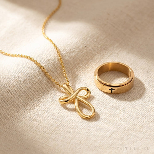 The Anchored Set — Be Still Cross + Spinner Ring