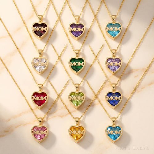 Call Her Blessed - MOM Birthstone Necklace